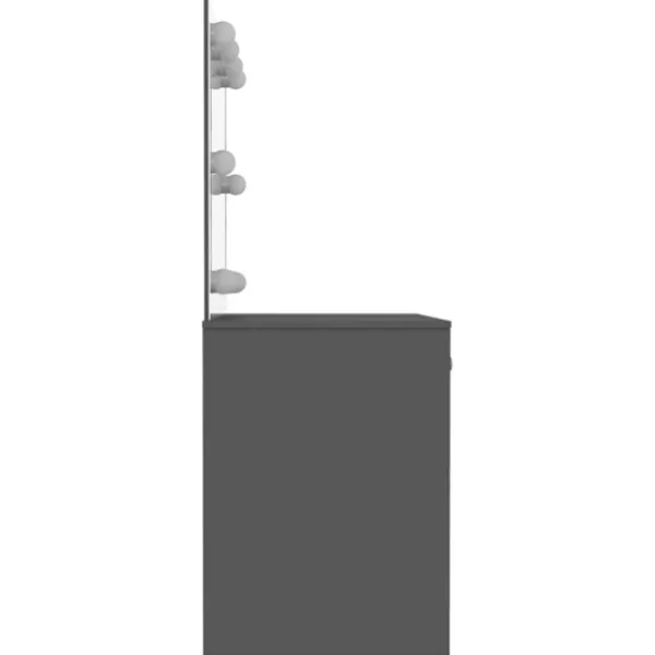 vidaXL Sminkbord>Sminkbord med LED-belysning 110x55x145 cm MDF