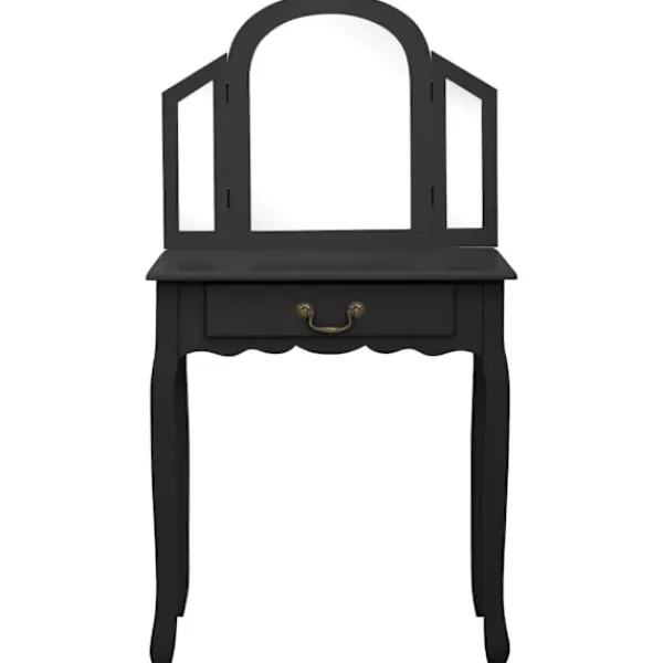 vidaXL Sminkbord>Sminkbord med pall 65x36x128 cm kejsarträ MDF