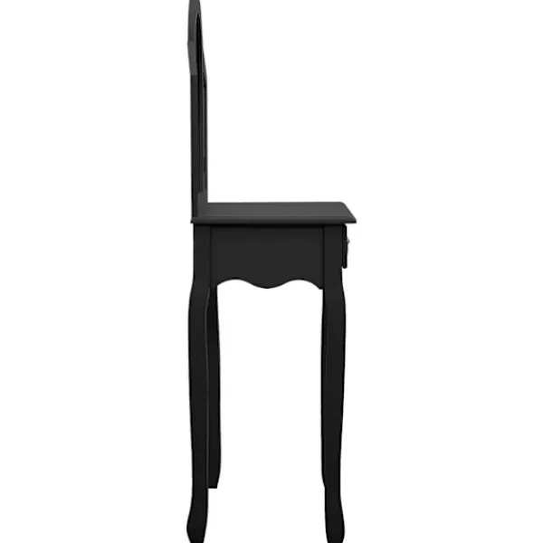 vidaXL Sminkbord>Sminkbord med pall 65x36x128 cm kejsarträ MDF