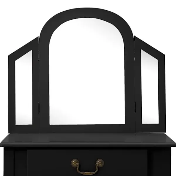 vidaXL Sminkbord>Sminkbord med pall 65x36x128 cm kejsarträ MDF