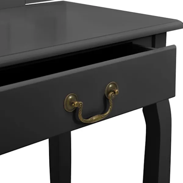 vidaXL Sminkbord>Sminkbord med pall 65x36x128 cm kejsarträ MDF