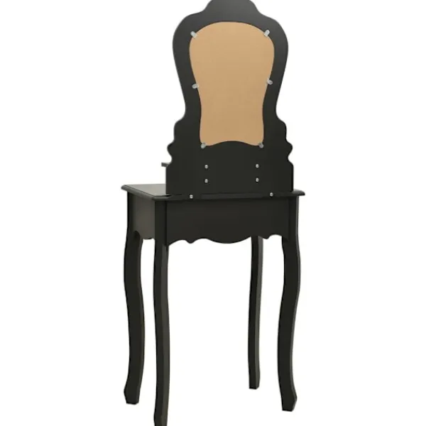 vidaXL Sminkbord>Sminkbord med pall 50x59x136 cm paulowniaträ
