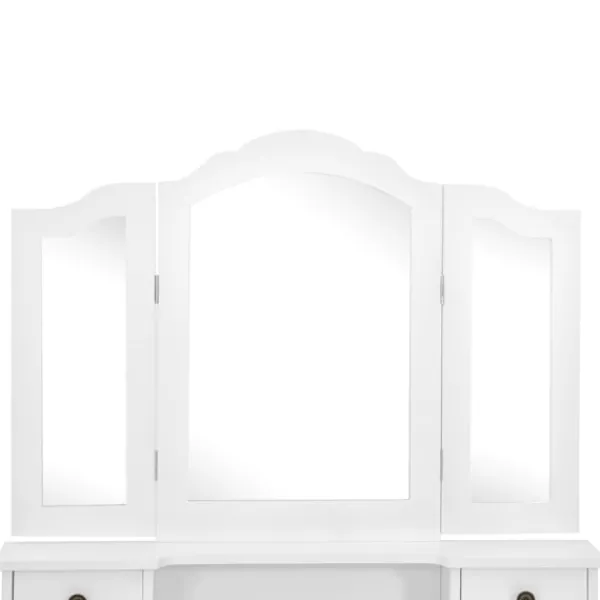 vidaXL Sminkbord>Sminkbord med pall 80x69x141 cm paulowniaträ