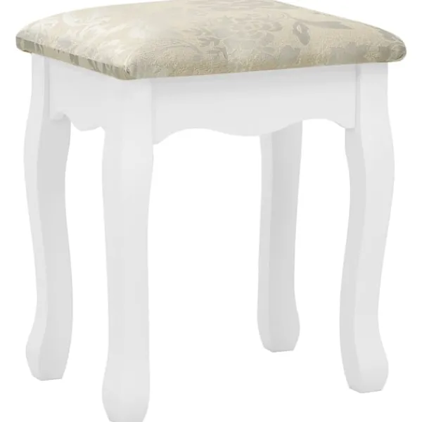 vidaXL Sminkbord>Sminkbord med pall 80x69x141 cm paulowniaträ