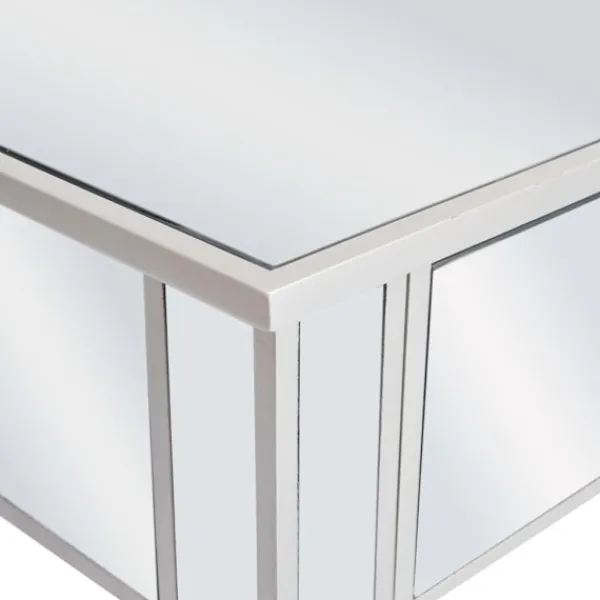 vidaXL Sminkbord>Sminkbord med pall spegellådor MDF och glas