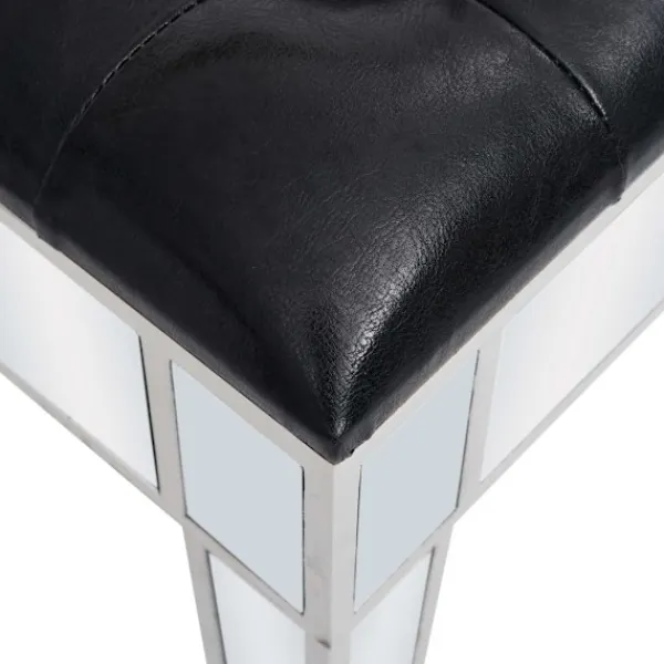 vidaXL Sminkbord>Sminkbord med pall spegellådor MDF och glas