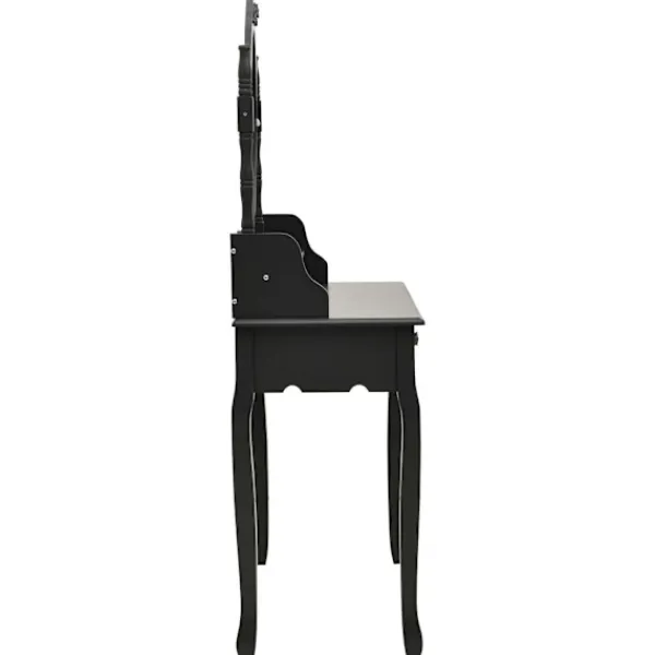 vidaXL Sminkbord>Sminkbord med pall 75x69x140 cm paulowniaträ