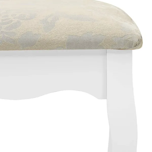 vidaXL Sminkbord>Sminkbord med pall 75x69x140 cm paulowniaträ