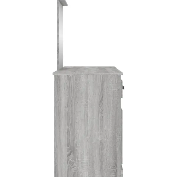 vidaXL Sminkbord>Sminkbord med spegel sonoma 130x50x132,5 cm