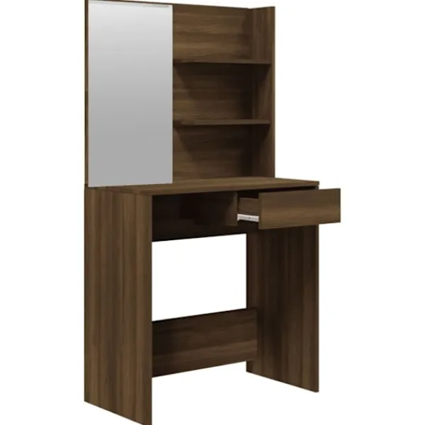 vidaXL Sminkbord>Sminkbord med spegel ek 74,5x40x141 cm