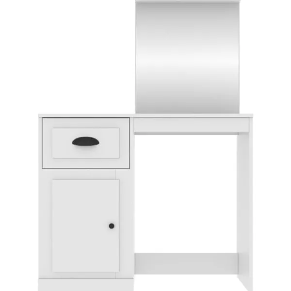 vidaXL Sminkbord>Sminkbord med spegel 90x50x132,5cm konstruerat trä