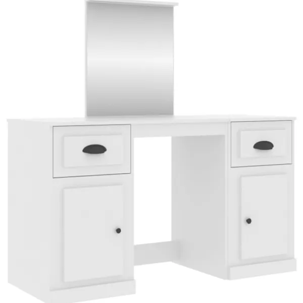 vidaXL Sminkbord>Sminkbord med spegel 130x50x132,5 cm