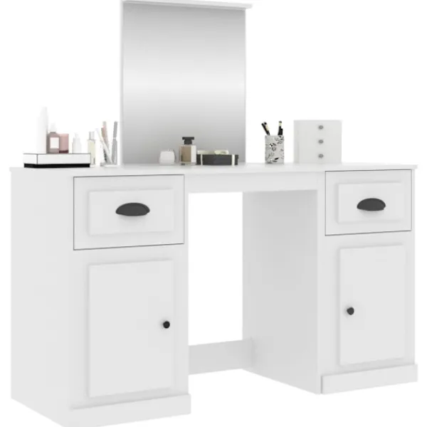 vidaXL Sminkbord>Sminkbord med spegel 130x50x132,5 cm