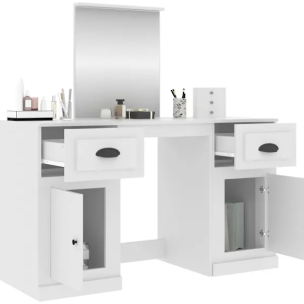 vidaXL Sminkbord>Sminkbord med spegel 130x50x132,5 cm