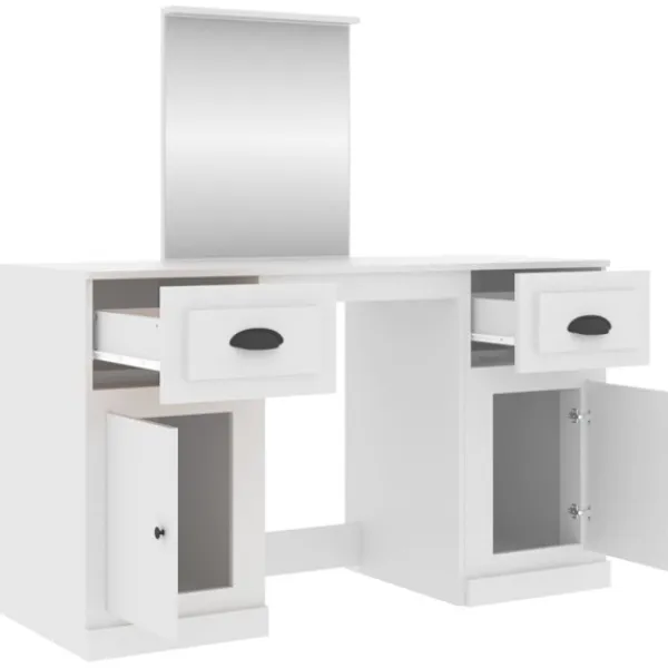 vidaXL Sminkbord>Sminkbord med spegel 130x50x132,5 cm