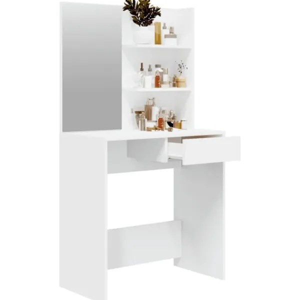 vidaXL Sminkbord>Sminkbord med spegel 74,5x40x141 cm