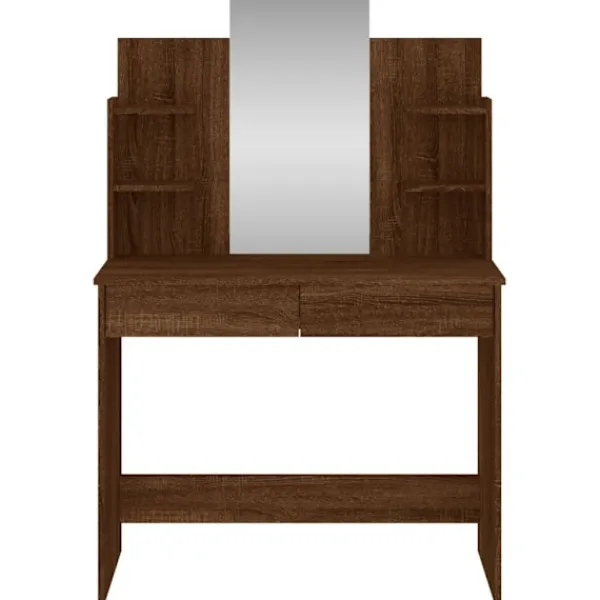 vidaXL Sminkbord>Sminkbord med spegel ek 96x39x142 cm