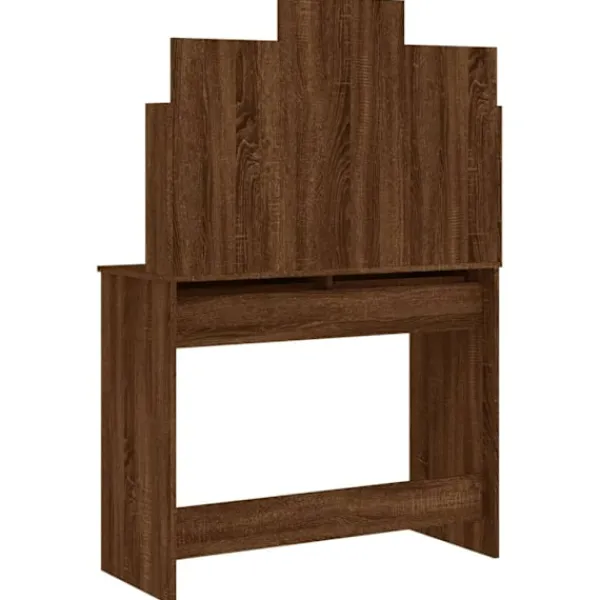 vidaXL Sminkbord>Sminkbord med spegel ek 96x39x142 cm