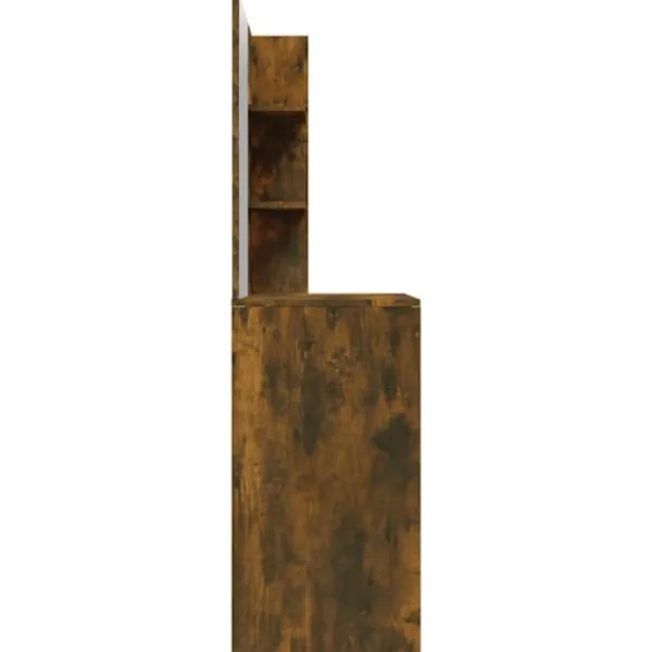 vidaXL Sminkbord>Sminkbord med spegel rökfärgad ek 74,5x40x141 cm