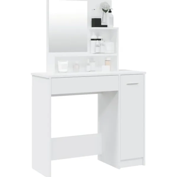 vidaXL Sminkbord>Sminkbord med spegel 86,5x35x136 cm