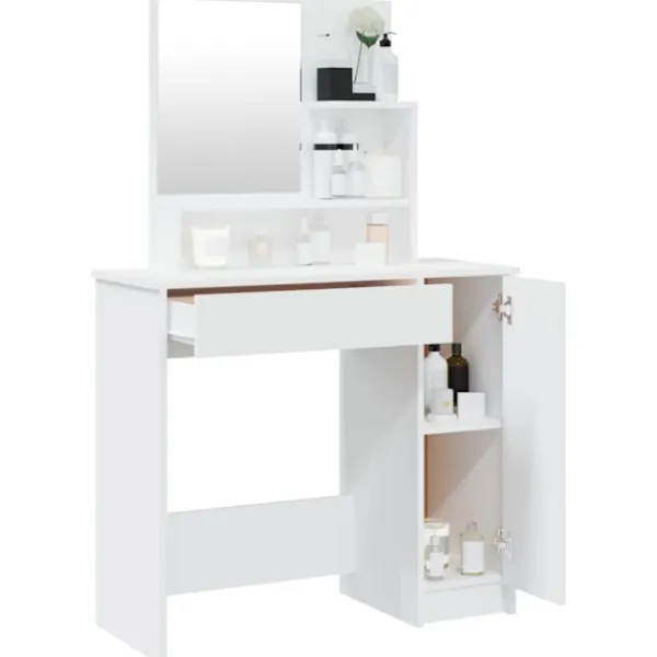 vidaXL Sminkbord>Sminkbord med spegel 86,5x35x136 cm