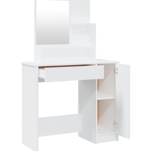vidaXL Sminkbord>Sminkbord med spegel 86,5x35x136 cm