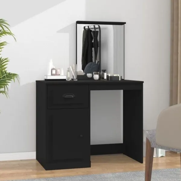 vidaXL Sminkbord>Sminkbord med spegel 90x50x132,5 cm konstruerat trä