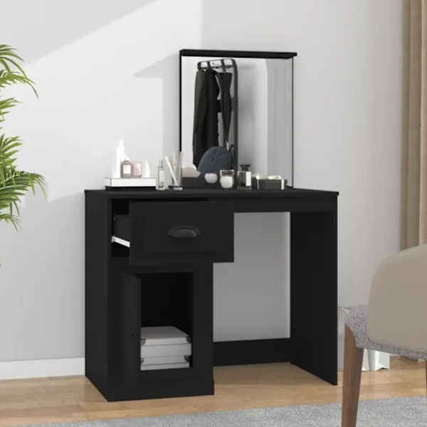 vidaXL Sminkbord>Sminkbord med spegel 90x50x132,5 cm konstruerat trä