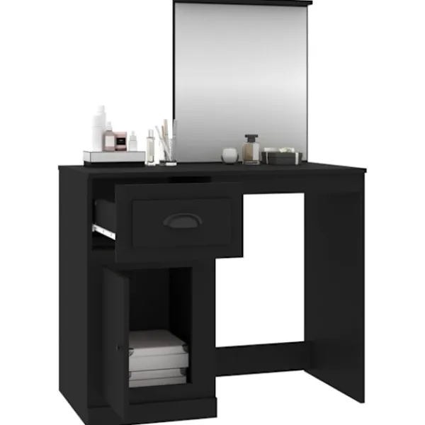 vidaXL Sminkbord>Sminkbord med spegel 90x50x132,5 cm konstruerat trä