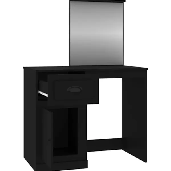 vidaXL Sminkbord>Sminkbord med spegel 90x50x132,5 cm konstruerat trä