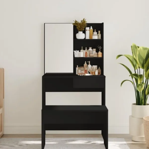 vidaXL Sminkbord>Sminkbord med spegel 74,5x40x141 cm