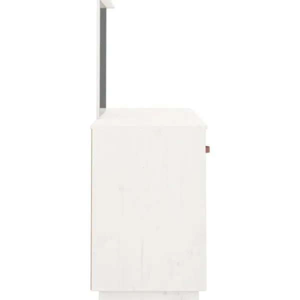 vidaXL Sminkbord>Sminkbord med spegel massiv furu