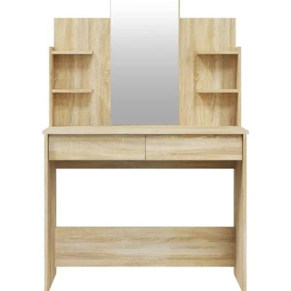 vidaXL Sminkbord>Sminkbord set sonoma 96x40x142 cm