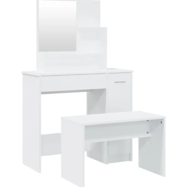 vidaXL Sminkbord>Sminkbord set 86,5x35x136 cm