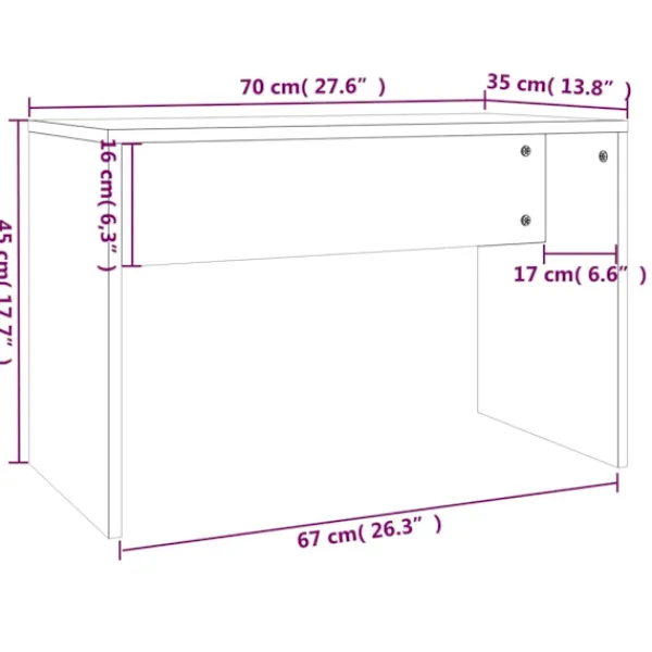 vidaXL Sminkbord>Sminkbord set 86,5x35x136 cm
