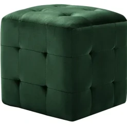 vidaXL Sittpuffar>Sängbord 2 st 30x30x30 cm sammetstyg