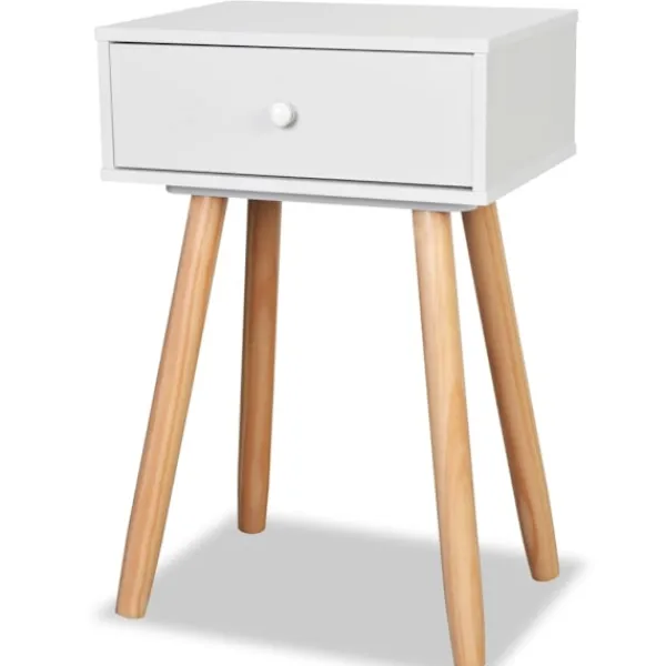 vidaXL Sängar>Sängbord 2 st massiv furu 40x30x61 cm vit Vit