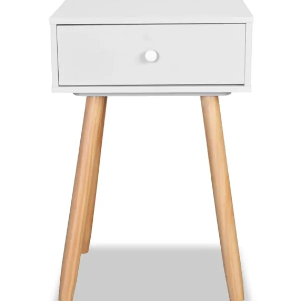 vidaXL Sängar>Sängbord 2 st massiv furu 40x30x61 cm vit Vit