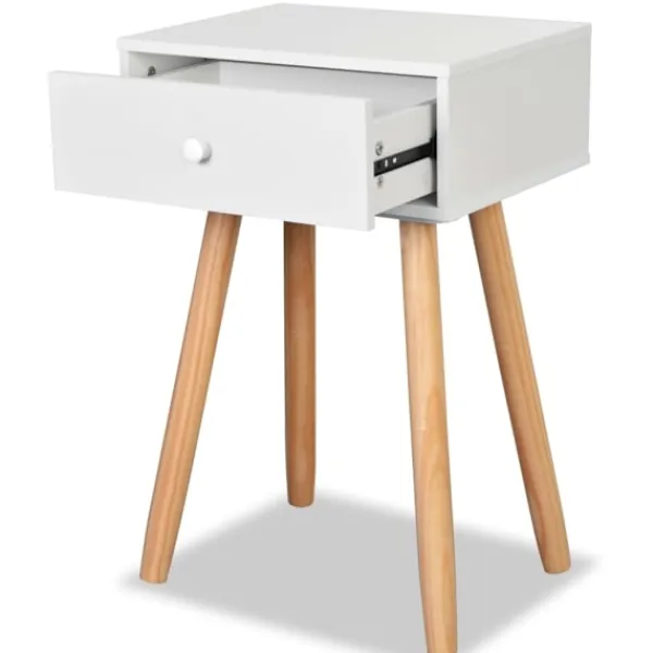 vidaXL Sängar>Sängbord 2 st massiv furu 40x30x61 cm vit Vit