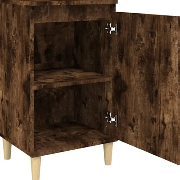vidaXL Sängar>Sängbord 2 st rökfärgad 40x35x70 cm konstruerat trä Brun