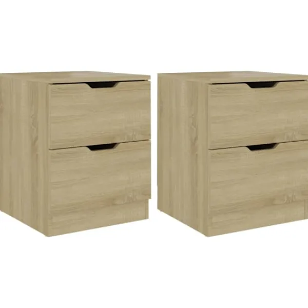 vidaXL Sängar>Sängbord 2 st sonoma-ek 40x40x50 cm spånskiva
