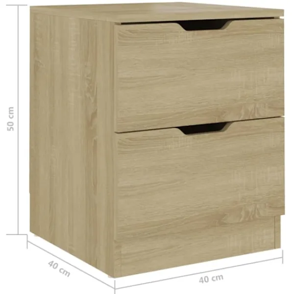vidaXL Sängar>Sängbord 2 st sonoma-ek 40x40x50 cm spånskiva