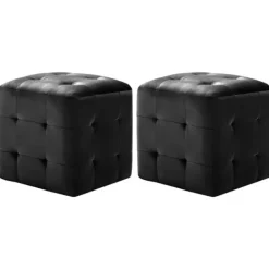 vidaXL Sittpuffar>Sängbord 2 st 30x30x30 cm sammetstyg