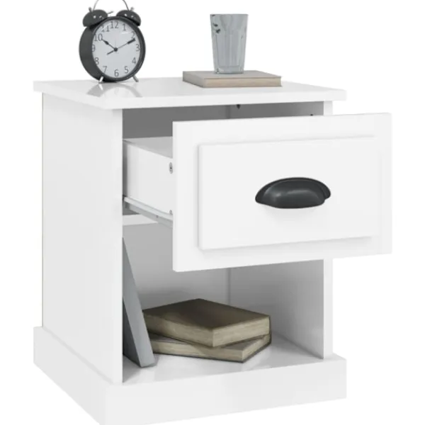 vidaXL Sängar>Sängbord 2 st högglans 39x39x47,5 cm konstruerat trä