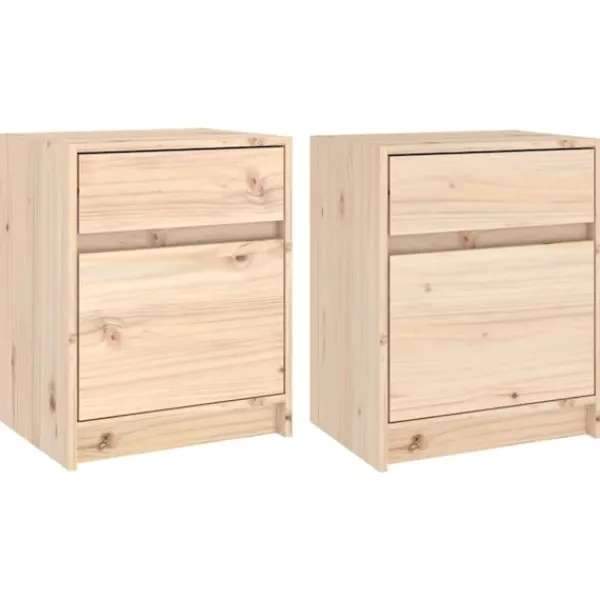 vidaXL Sängar>Sängbord 2 st 40x31x50 cm massiv furu