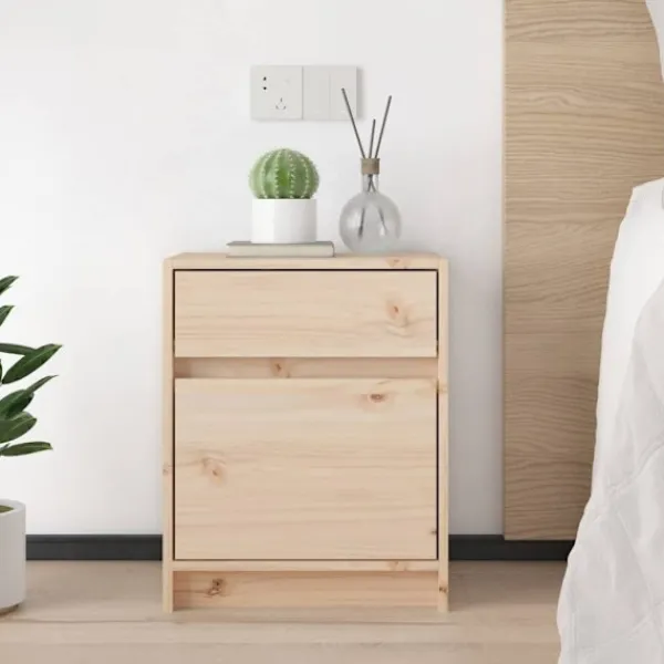 vidaXL Sängar>Sängbord 2 st 40x31x50 cm massiv furu