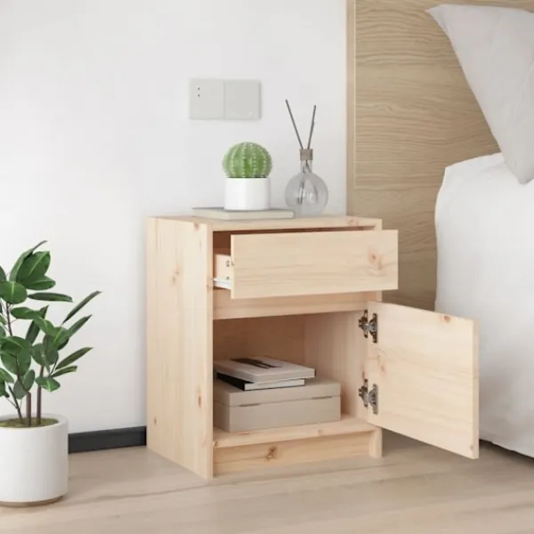 vidaXL Sängar>Sängbord 2 st 40x31x50 cm massiv furu
