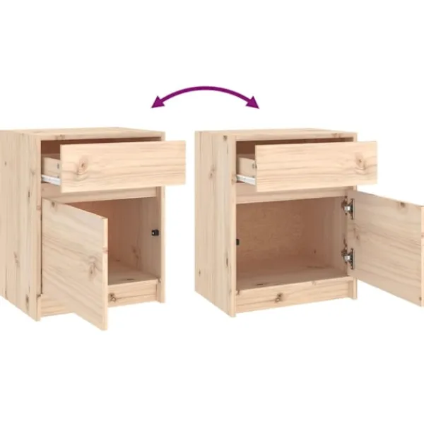 vidaXL Sängar>Sängbord 2 st 40x31x50 cm massiv furu