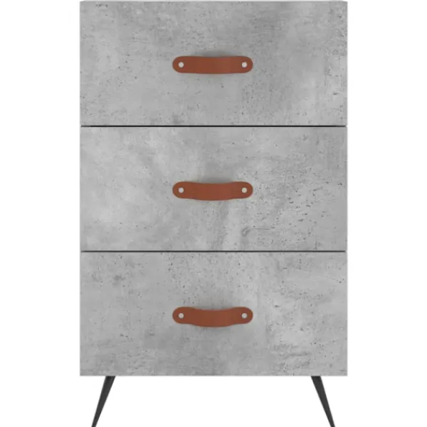 vidaXL Byråer>Sängbord betonggrå 40x40x66 cm konstruerat trä Grå