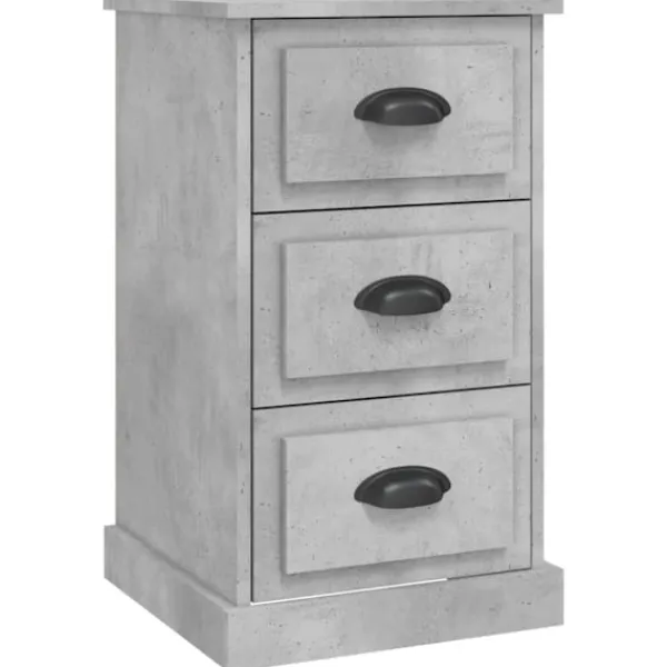 vidaXL Byråer>Sängbord betonggrå 39x39x67 cm konstruerat trä Grå